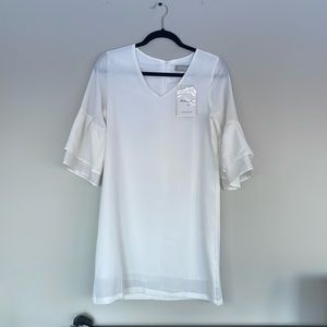 NWT, white, semi sheer dress, S